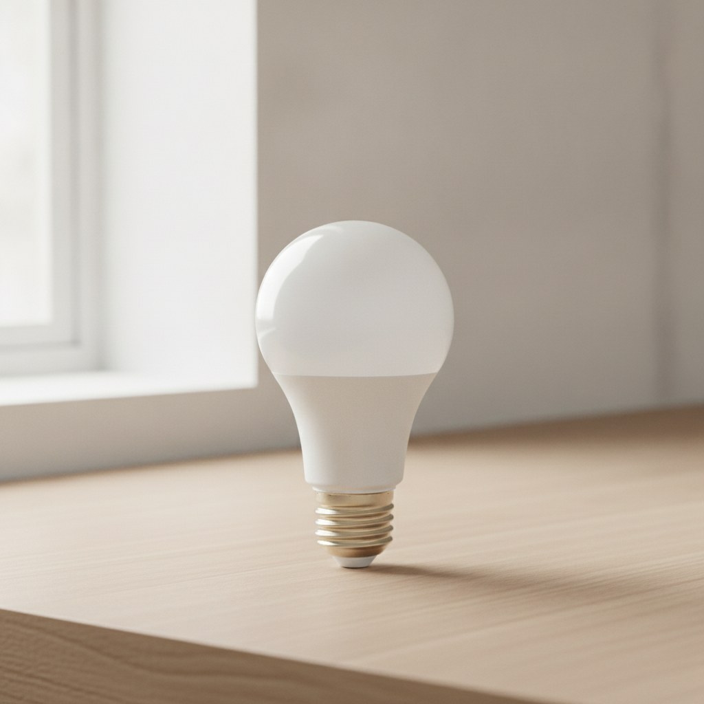 Ampoule connectée E27 couleur et blanc réglable, en situation dans un interieur