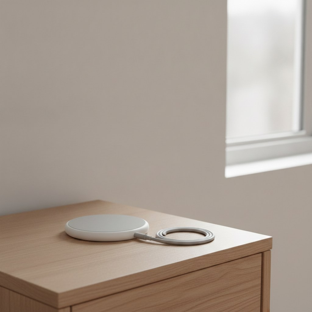 Chargeur à induction magnétique 15 W, en situation dans un interieur